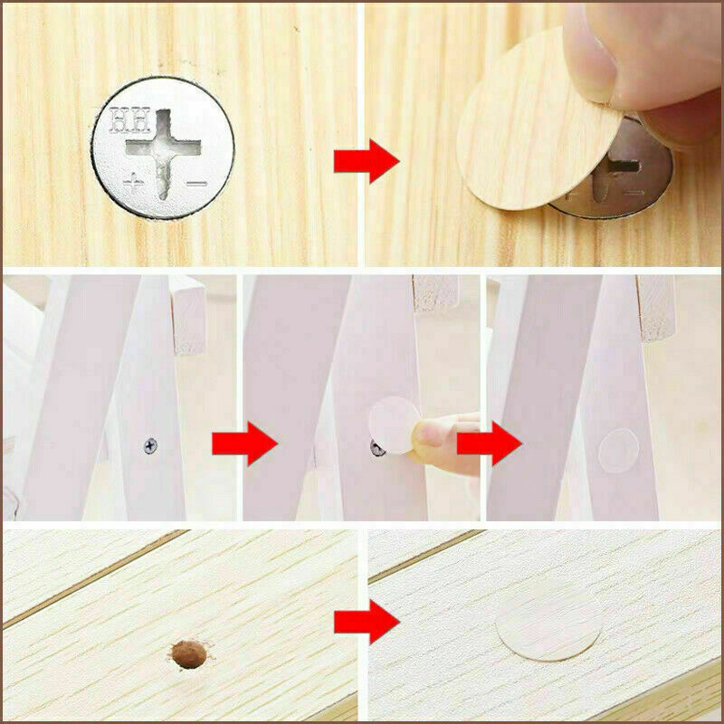 54 X Self Adhesive Decorative Screw Cover Caps Holes Cams Furniture Kitchen 20mm