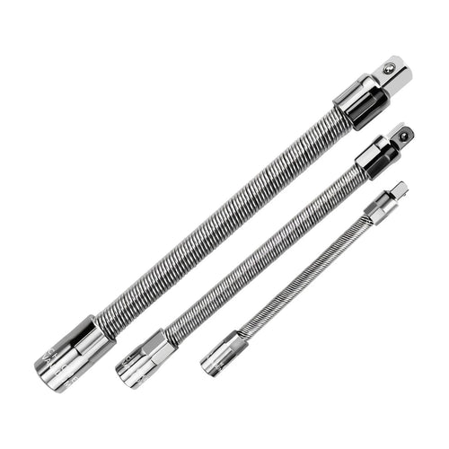 3Pcs Flexible Socket Extension Bars Set 1/2" 1/4" 3/8" Shaft Drive 10" 8" 6"