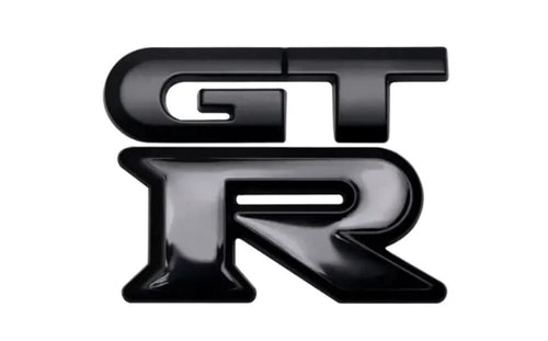GTR 3D Badge Emblem Matte & Gloss Black 63mm x 54mm for R32 R33 R34 R35