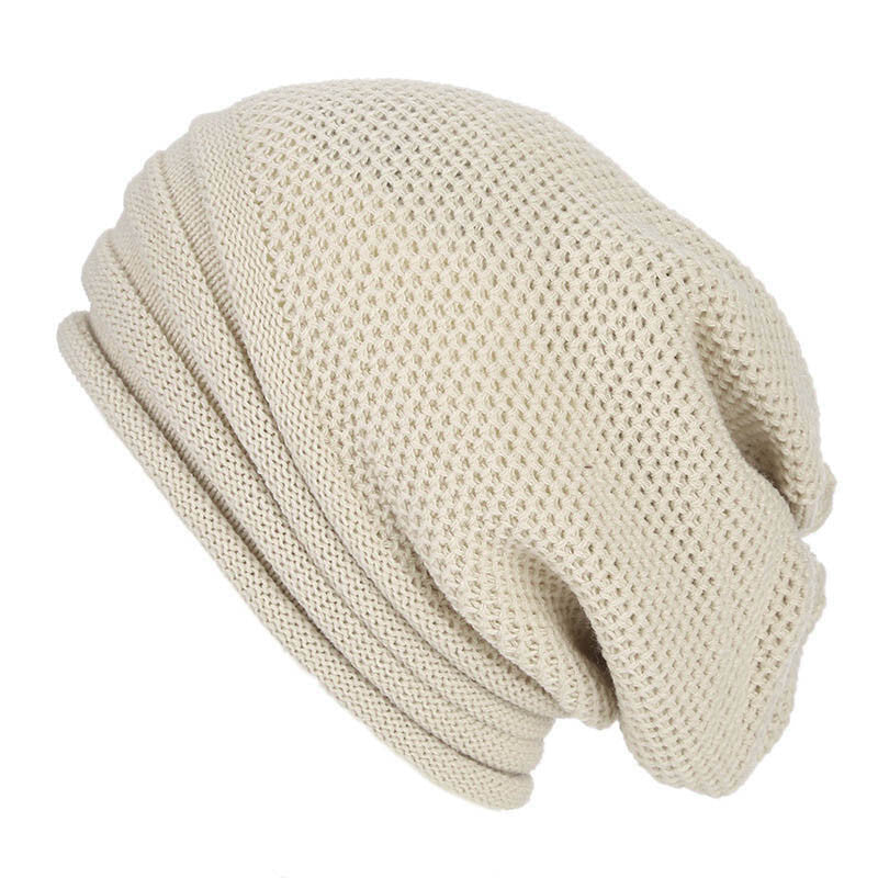 Men Women Baggy Cap Slouch Oversize Hat Ski Beanie Winter Knitted Warm Outdoor