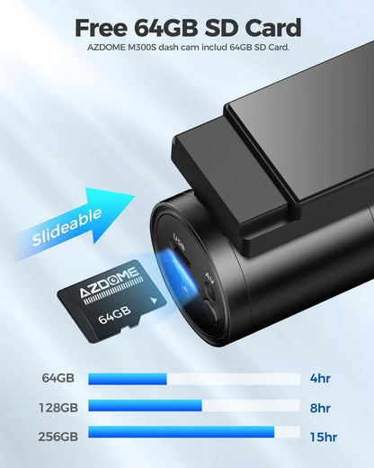 AZDOME 4K+1080P Dual Dash Cam 5G WiFi GPS Front+Rear Parking Mode
