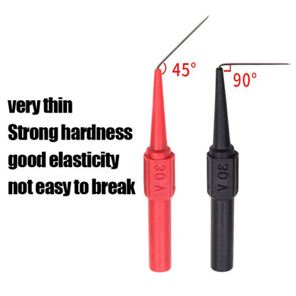 10X Multimeter Testing Lead Fluke Extention Back Probes Sharp Needles Micro Pins