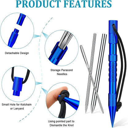 Aluminum Alloy Paracord Fid Set Stainless Steel Marlinspike Set  Leather Tools