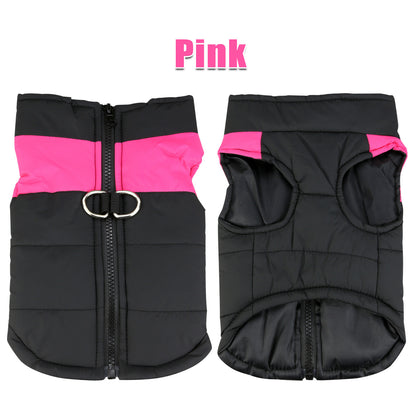 Large Dog jacket padded Pet Clothes windbreaker Warm waterproof Vest Winter Coat
