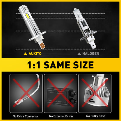 H7 H4 H1 H3 LED Headlight Globes Super Power 53000LM CanBus Ready 2X AUXITO