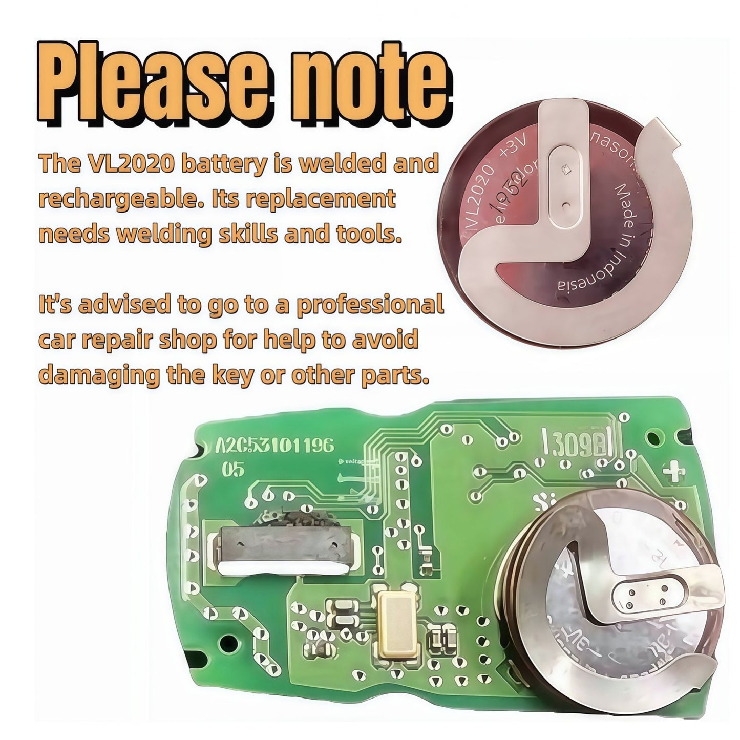 Remote Key Fob Rechargeable Battery Compatible with Panasonic VL2020 BMW E39 E46 E60 E90 E92