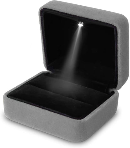 LED Ring Box Jewelry Wedding Engagement Proposal LED Ear Ring Case Black AUS