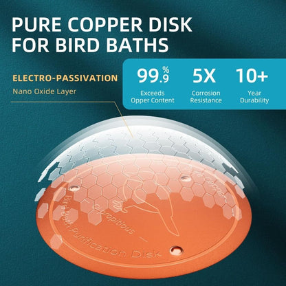 99.99% Pure Copper Mellbree Bird Bath Copper Disk Outdoor Birdbaths
