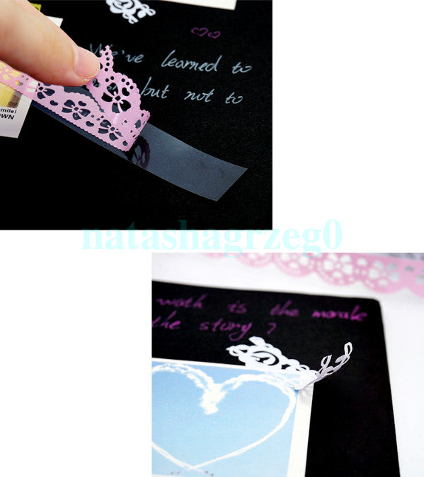 New 1pc Roll Lace Paper Adhesive Washi Tape Sticker Masking Craft Decorative DIY
