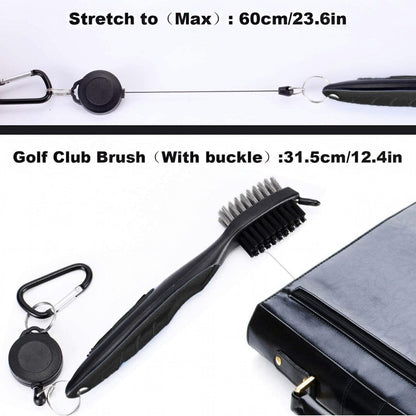 Cleaning Brush Retractable Stock Color Groove Cleaner With Reel Club Ball – Compatible with Golf