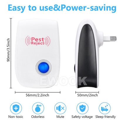 4/8 Pest Repeller Reject Ultrasonic Electronic Mouse Rat Mosquito Insect Control