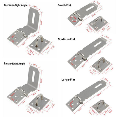 Household Stainless Steel Gate Bolt Door Clasp Lock Padlock Hasp Shed Latch