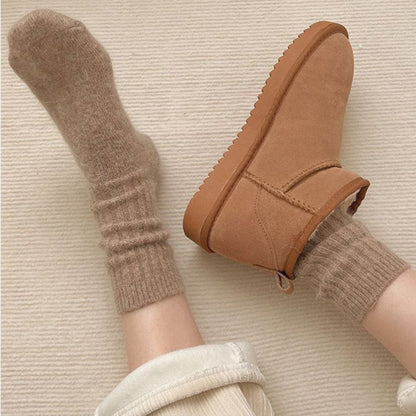 Cashmere Mid Tube Socks Thick Long Socks Winter Warm Velvet Socks  For Women