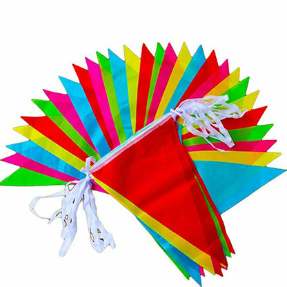 AU 80M-320M Colorful Bunting Triangle Flags Wedding Party Outdoor Banner Decor