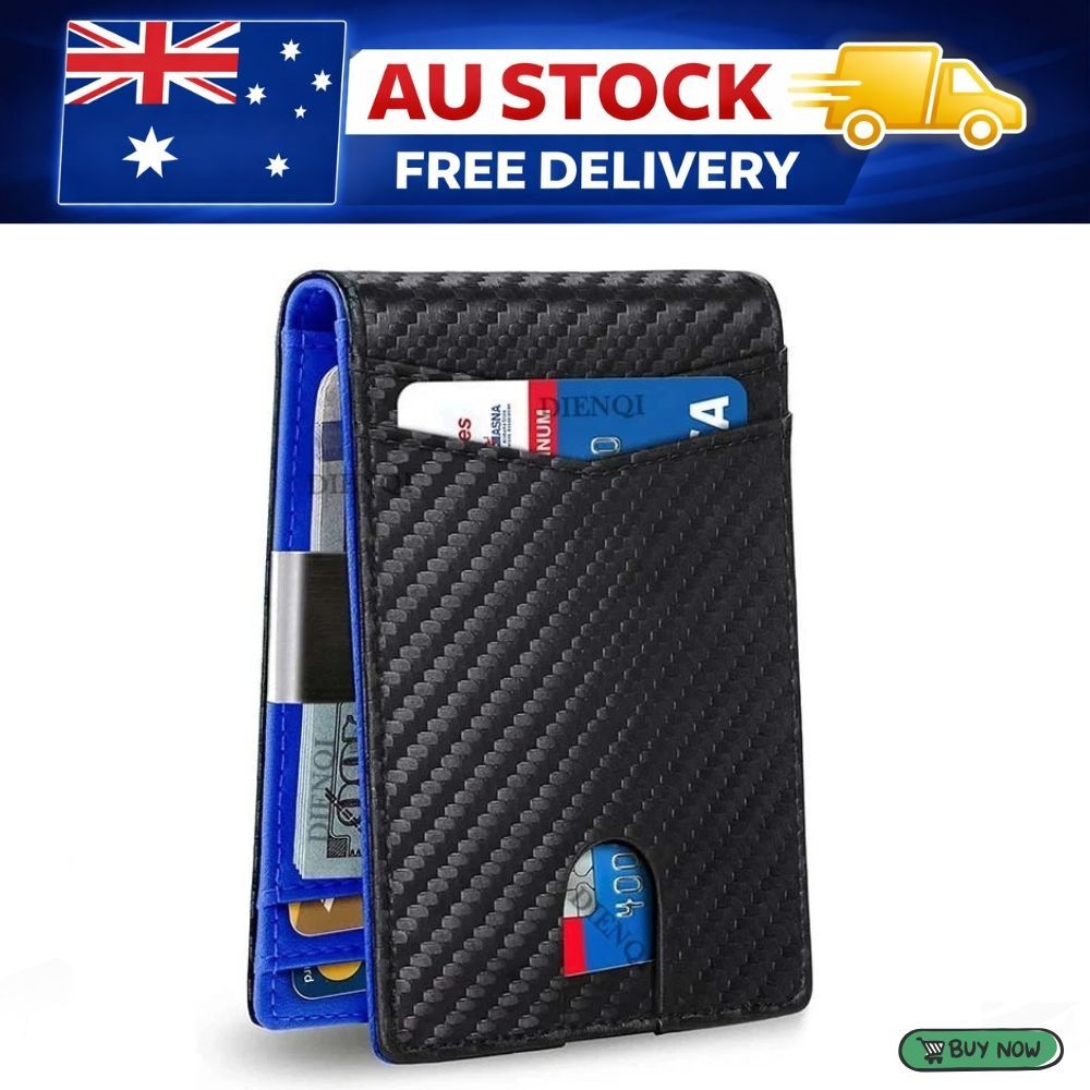 Wallet RFID Blocking Mens Slim Wallet with Money Clip Leather Wallet Anti-scan