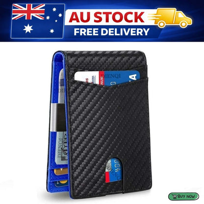 Wallet RFID Blocking Mens Slim Wallet with Money Clip Leather Wallet Anti-scan