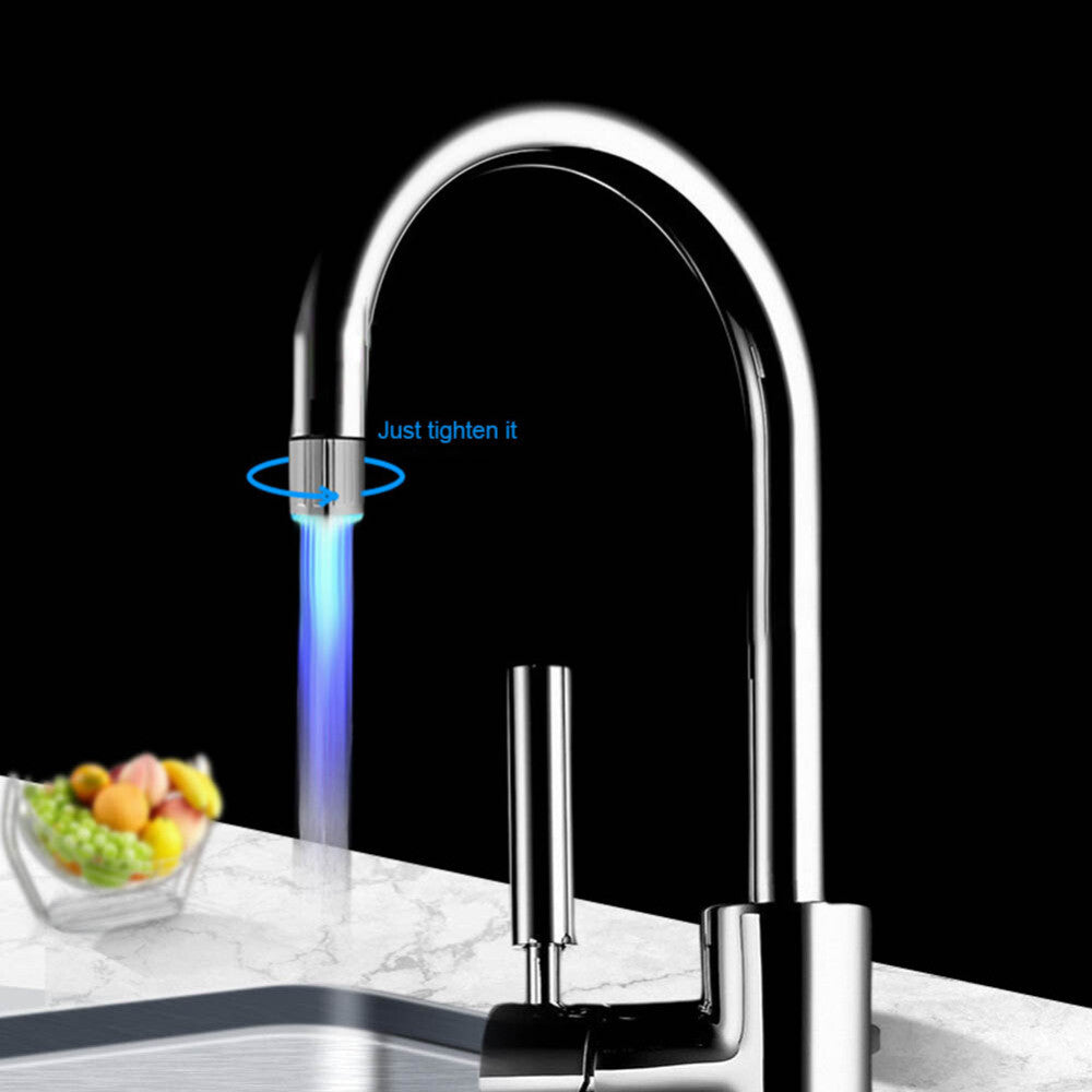 LED RGB Water Faucet Stream Color Changing Light Shower Spout Sink Tap Nozzle AU