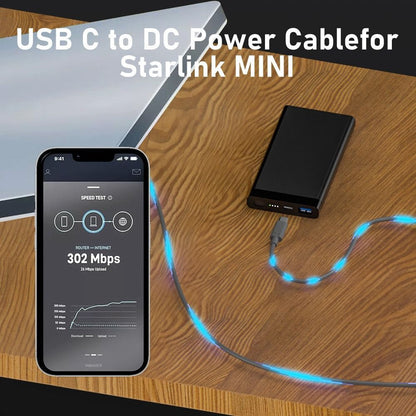 Male to Male USB C to DC Power Cable 5521 Line Adapter for Starlink Mini