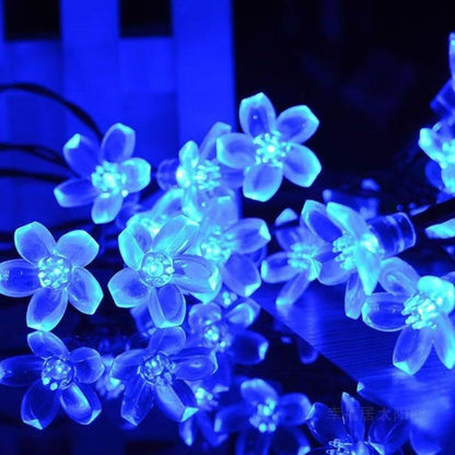 100 LED Solar String Lights Peach Flower Fairy Outdoor Garden Party Decor
