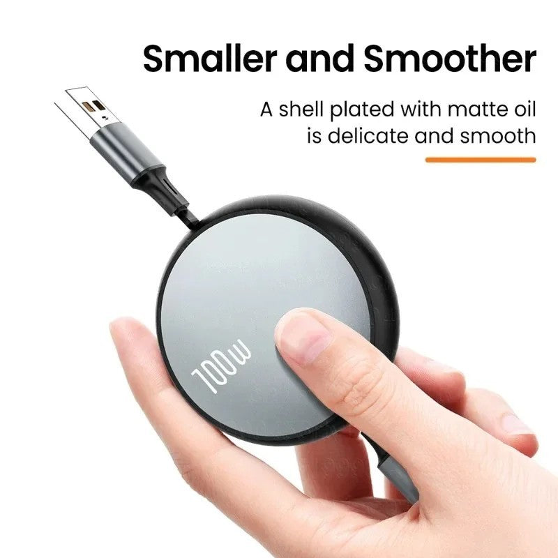 Multi Charging Cable 3 in 1 Retractable USB Charger Cord Compatible with iPhone/Samsung