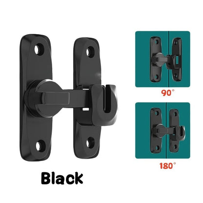 Barn Door Lock – 90/180° Adjustable Sliding Door Latch, Black Gate Lock f