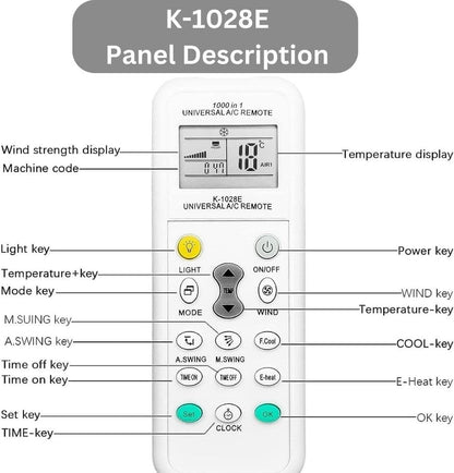 Universal A/C Air Conditioning Remote Control Air Con ALL MAJOR BRANDS LCD DGS