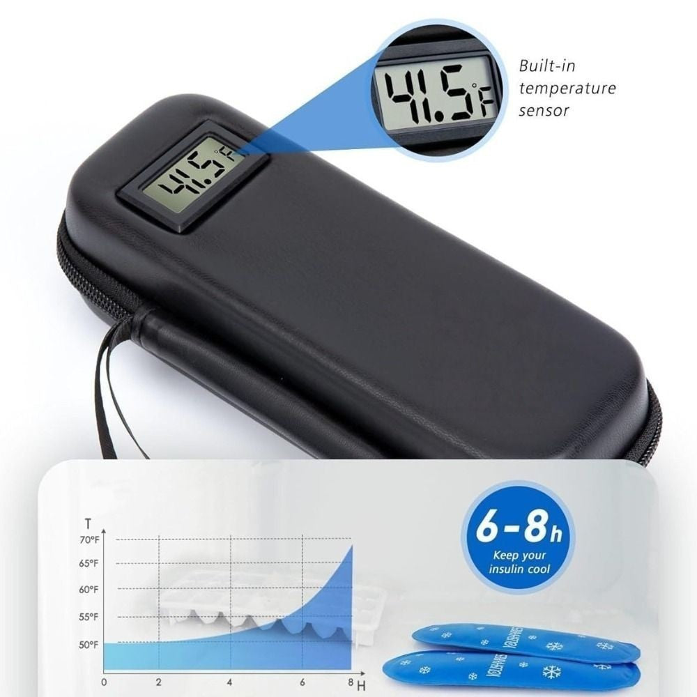 Insulin Cooler Travel Case Temperature Display Refrigerated Medicine Cooling Bag