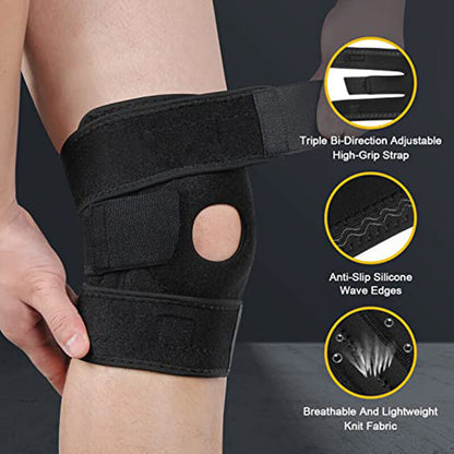 Knee Brace Arthritis Support Stabilizer Strap Wrap Open Adjustable Sports Guard
