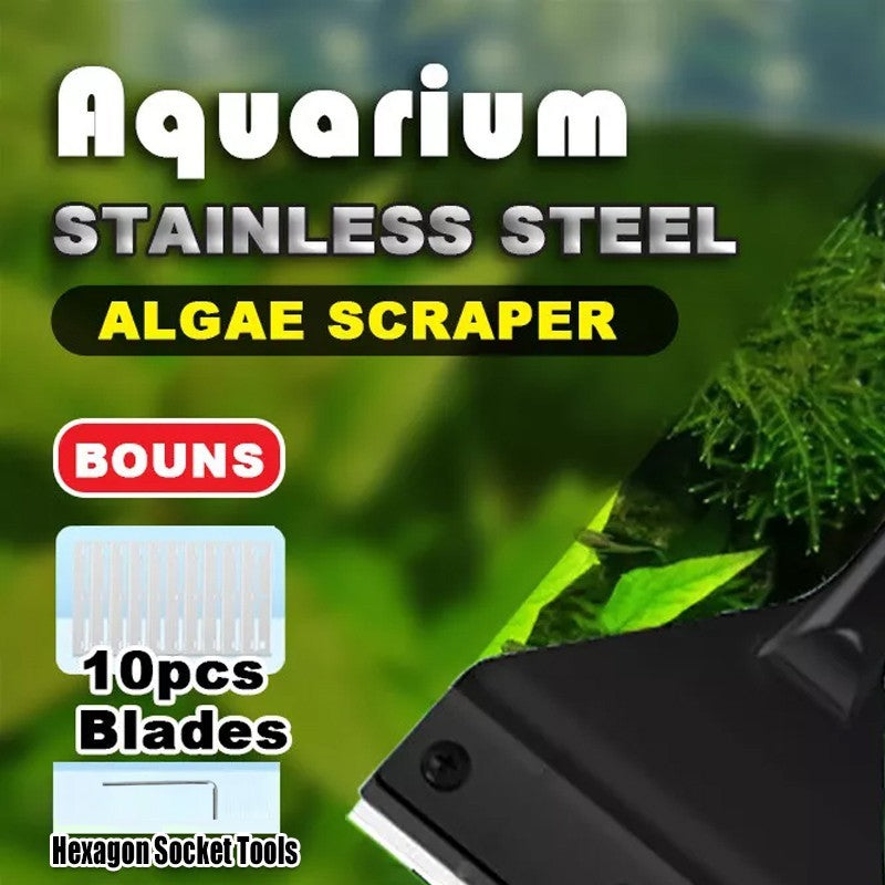 304SS Aquarium Stainless Steel Algae Scraper Blade Fish Tank Glass Cleaner AU