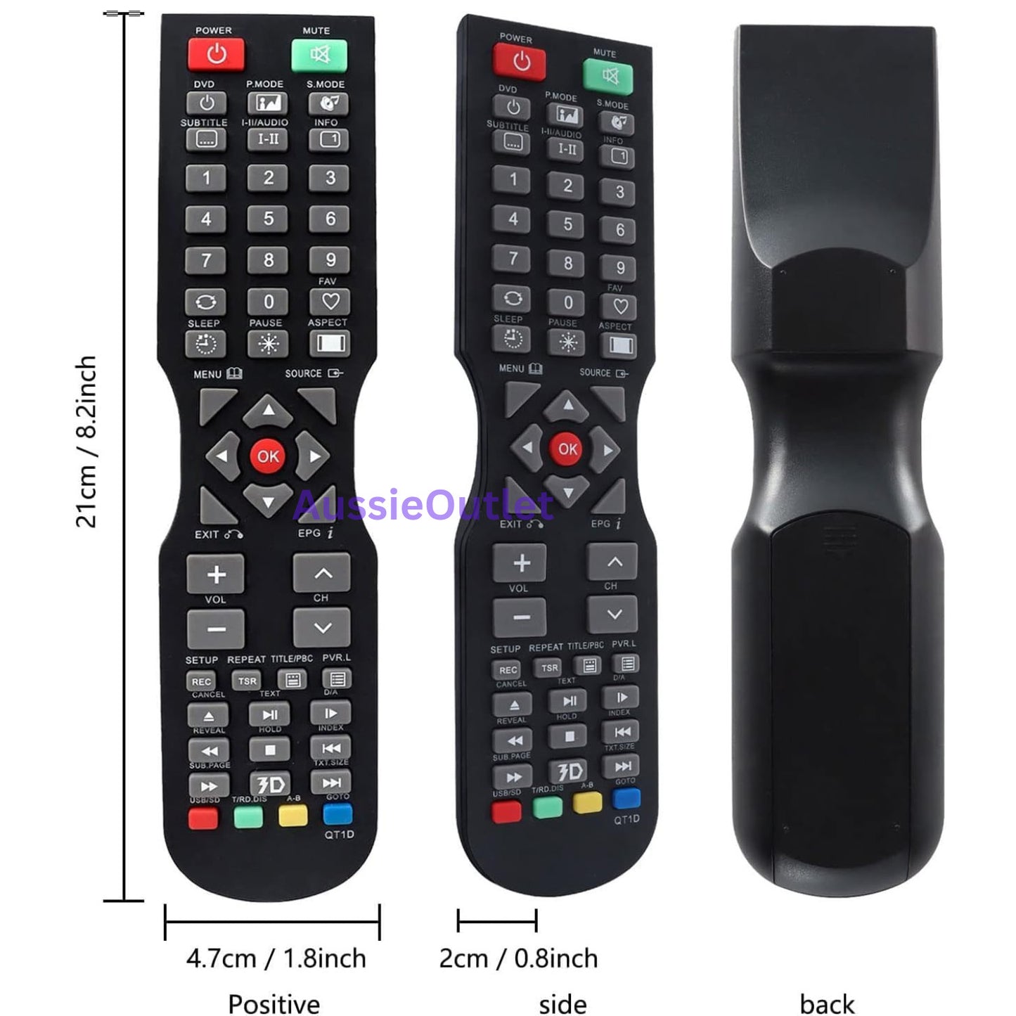 New Remote Control Replacement for SONIQ TV  QT1D  QT155  QT166  QT155S  AUSTOCK