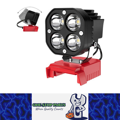 40W LED Work Flood Light Compatible with Milwaukee M18 18V Battery Cordless Jobsite Camping