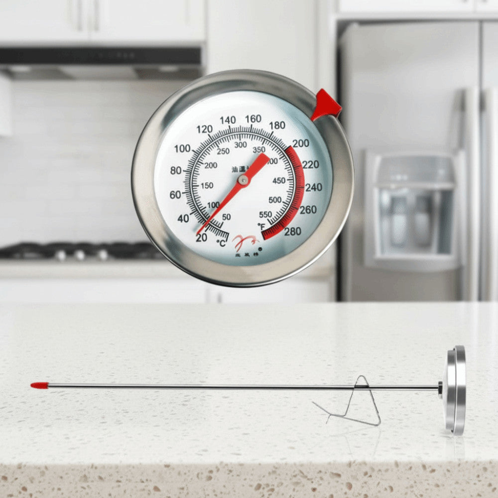 Stainless Steel Candy & Deep Fry Kitchen/Cooking Thermometer Probe with Clip