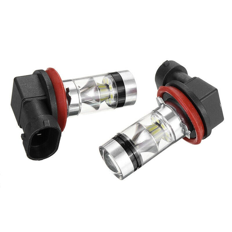 2 X H8 H9 H11 LED GLOBES COOL WHITE 6000k LED FOG LIGHT GLOBES 2PCS