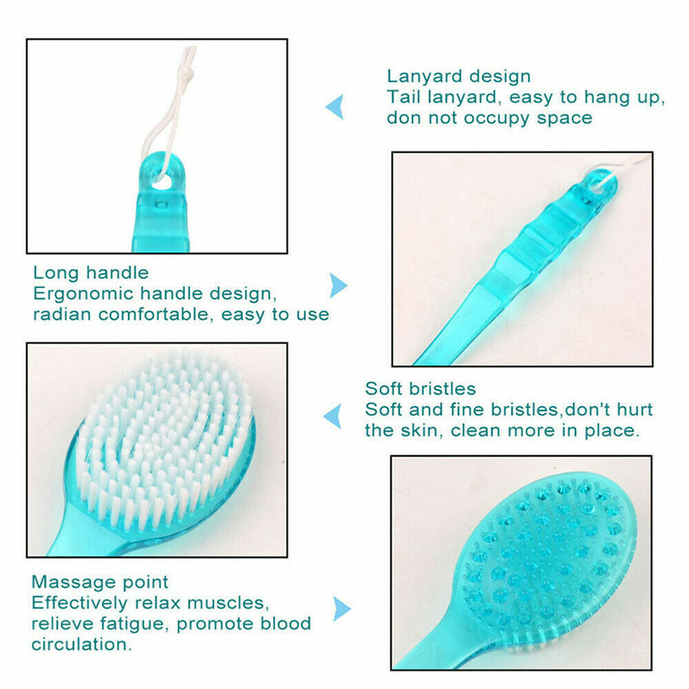 Body Brush For Back Scrubbing Long Handle Bath Shower Exfoliating Brush Massager