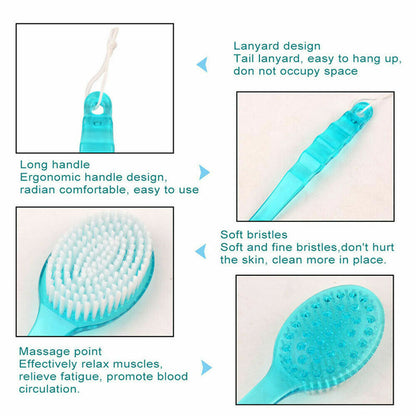 Body Brush For Back Scrubbing Long Handle Bath Shower Exfoliating Brush Massager