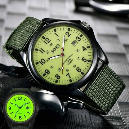 Portable Stainless Steel Fashion Military Sport Men's Wrist Watch Quartz