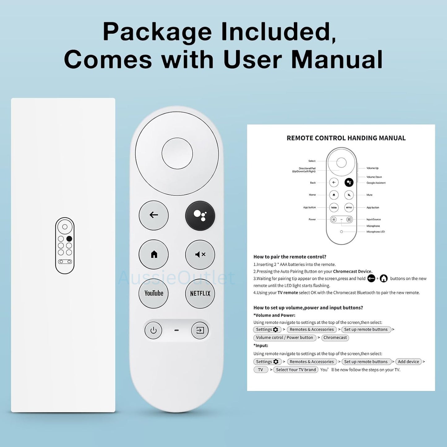 New G9N9N GZRNL For Chromecast 4K Google TV Voice Bluetooth IR Remote Control