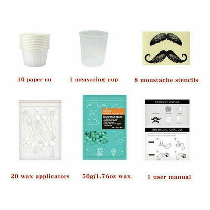 Nose Ear Hair Removal Wax Kit Sticks Easy Mens Nasal Waxing Remover Strips AU