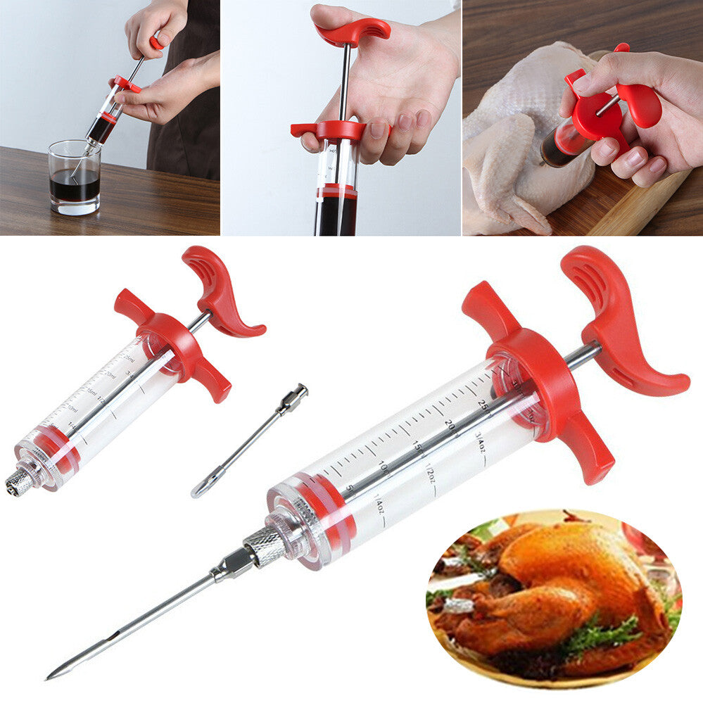 BBQ Injector Master Marinade Meat Cook Injector Syringe Needle Professional