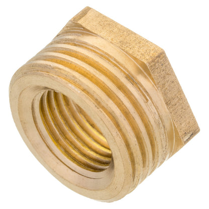 Brass 1/2" NPT Male To 1/4" NPT Female Pipe Reducer Low Profile Threaded Adapter