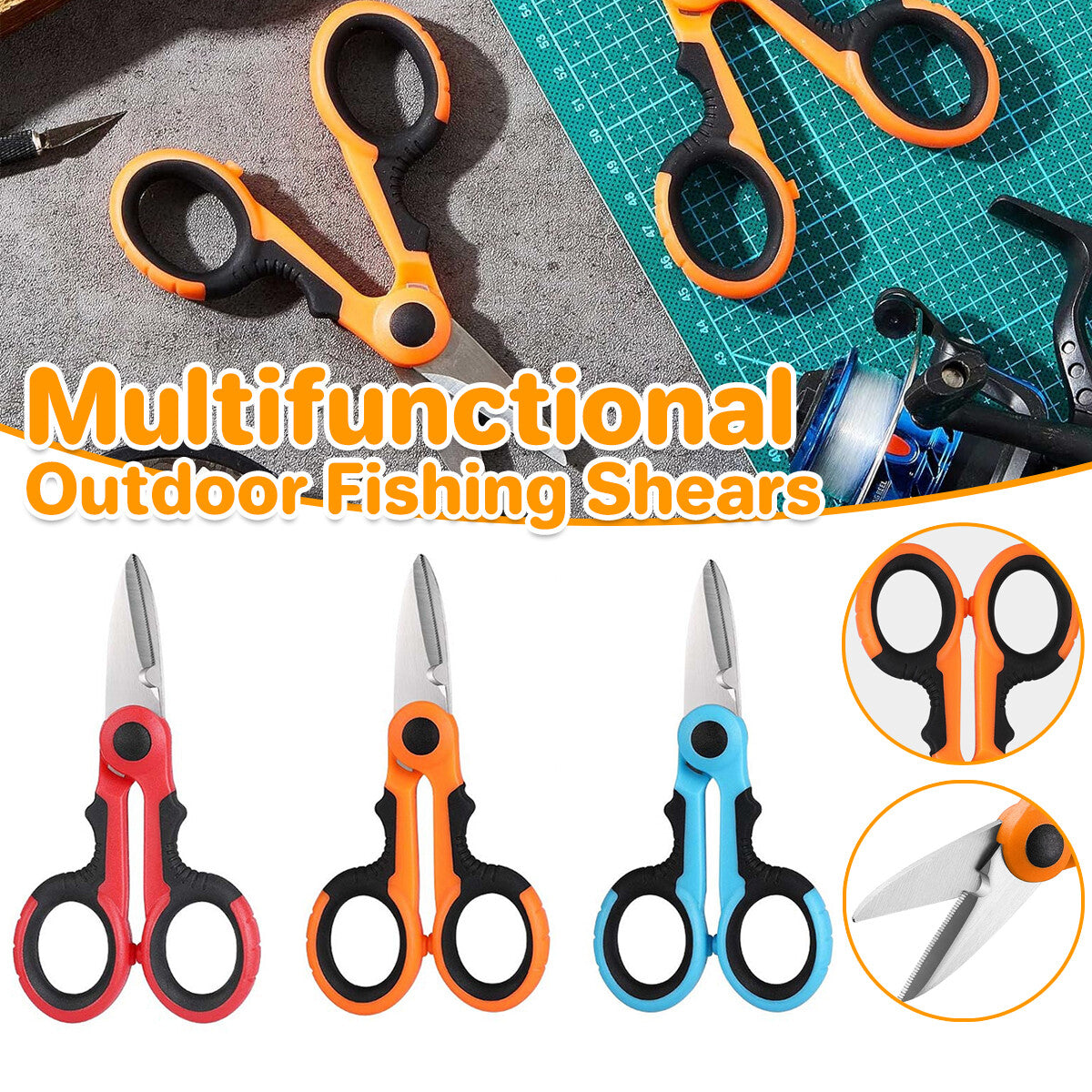 Multi Functional Serrated Fishing Scissors Cutting Line Horse Gear AU Pack Set