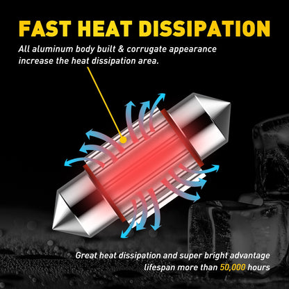 2PCS AUXITO 31MM 30MM FESTOON LED 12SMD INTERIOR LIGHT BULB GLOBE 12V CAR 4WD