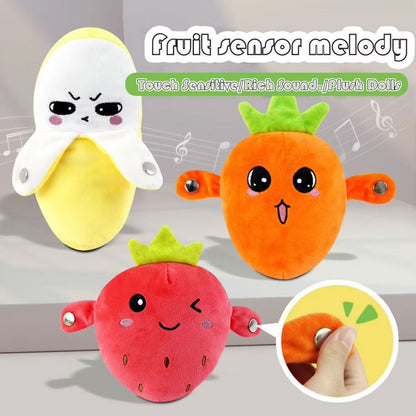 2026 Interactive Musical Toy Fruit Sensing Beat Piano Ragdoll Musical Doll Gifts