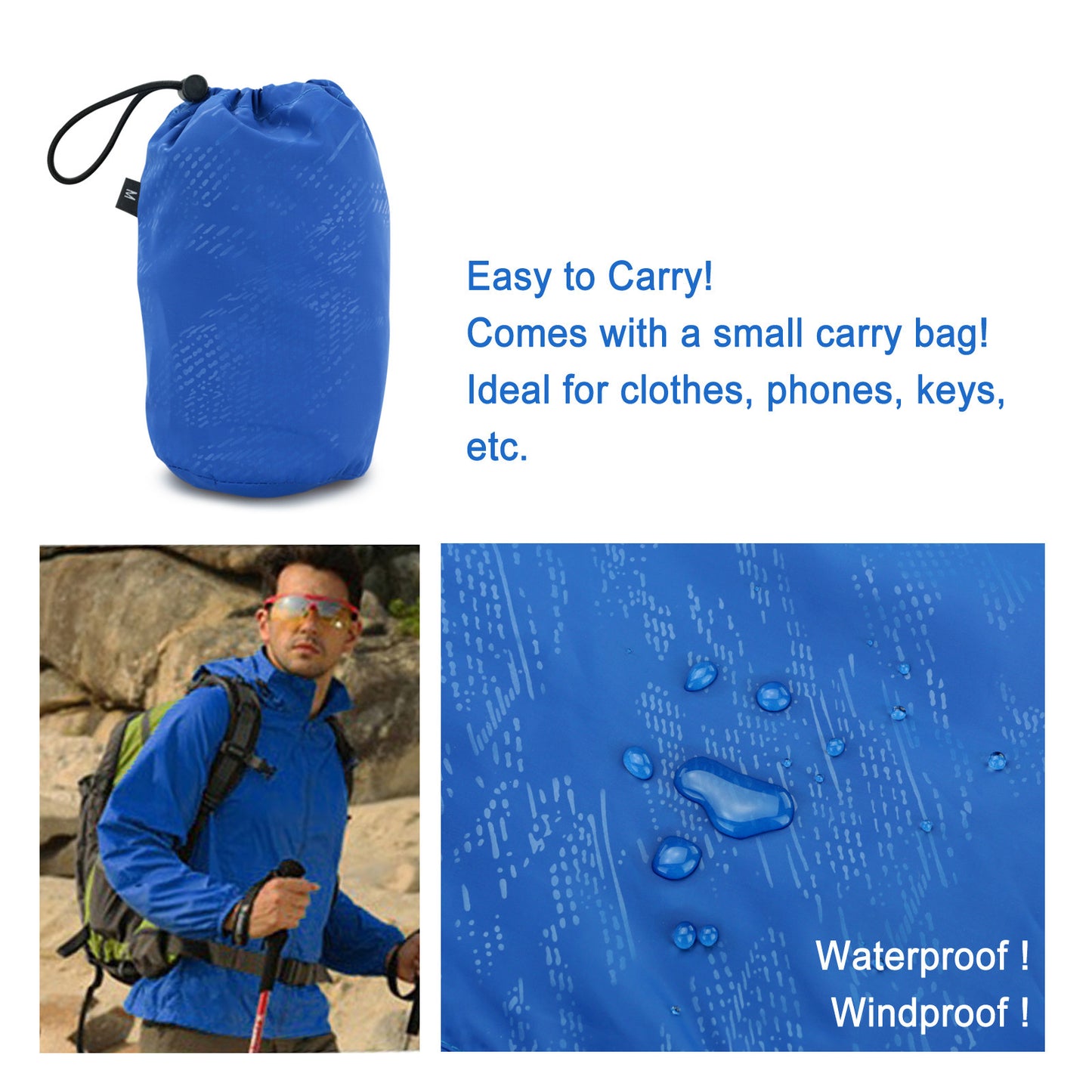 Unisex Cycling Running Hiking Bike Waterproof Windproof Jacket Outdoor Rain Coat