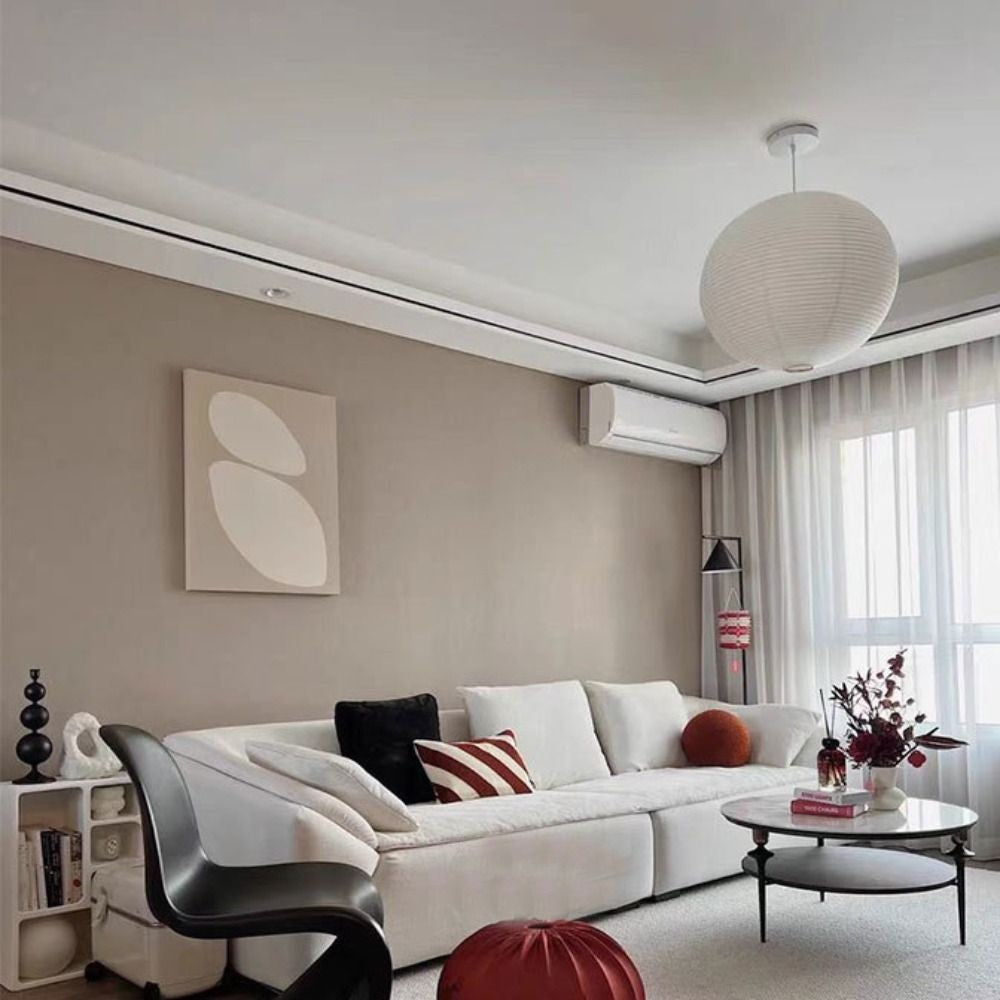 Globe Lampshade White Paper Ball Dome Easy Fit Ceiling Lamp Shade LED Light Bulb