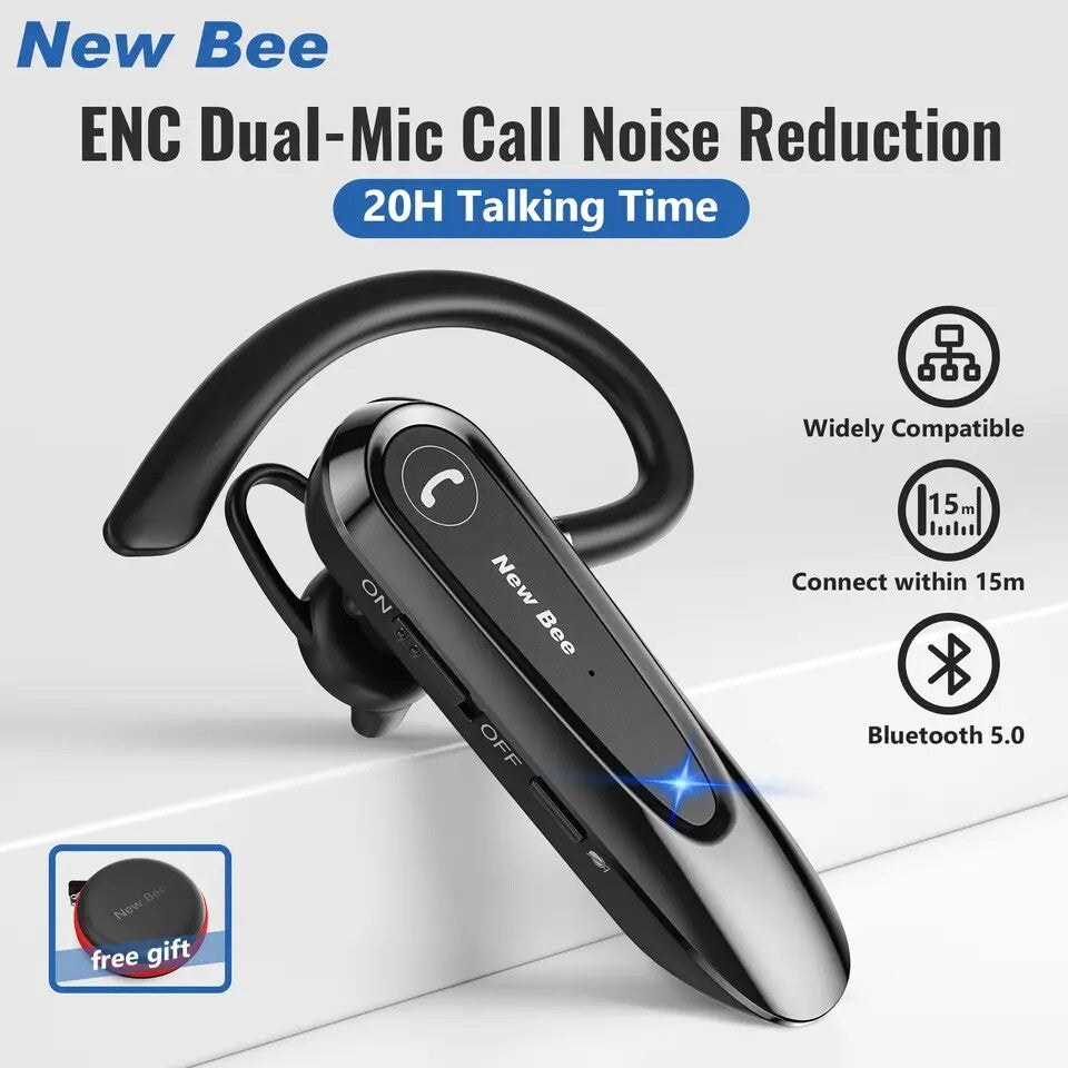 New Bee B45 Mini Handfree Bluetooth Single Ear Wireless Headset Bluetooth 5.0
