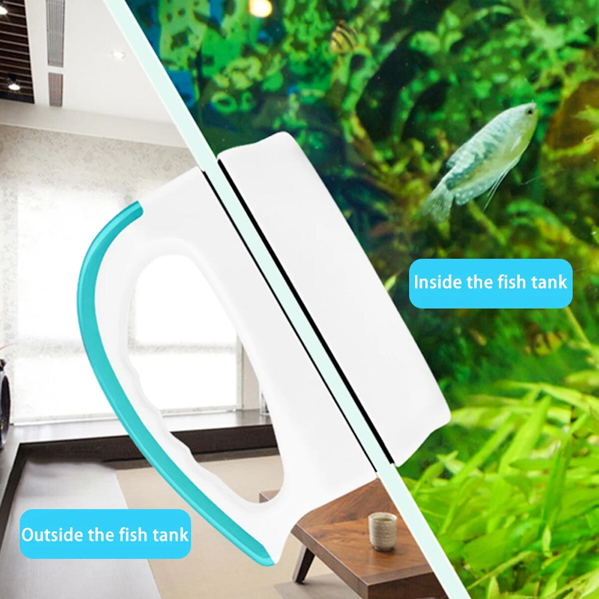 Aquarium Algae Cleaner Magnetic Fish Tank Glass Brush Aquatic Cleaning Tool AU