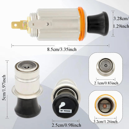12V Cigarette Lighter Socket Outlet with Eject Button Lighter Plug 1 Set