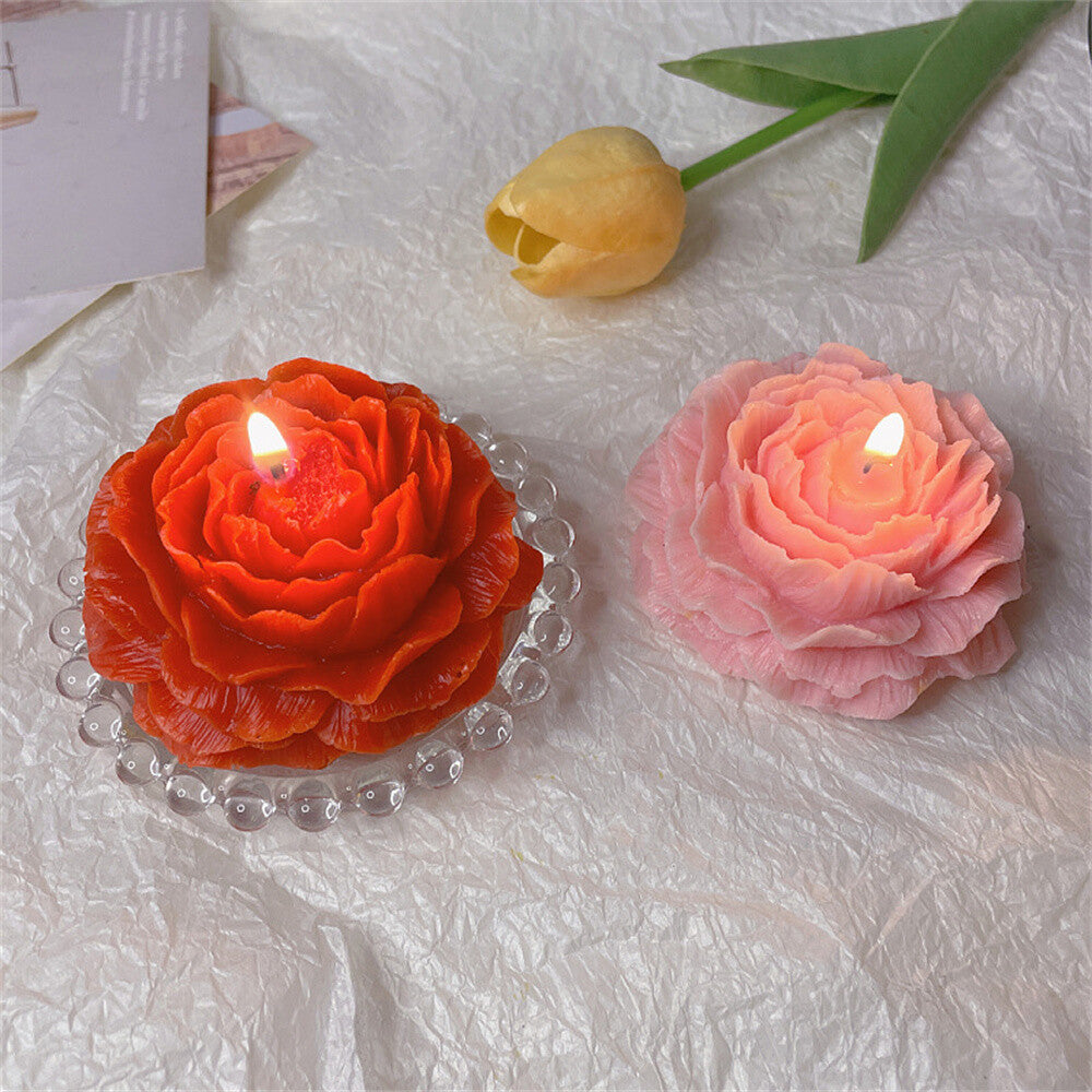 3D Peony Aroma Candle Silicone Mold DIY Peony Flower Mousse Cake Chocolate Mould