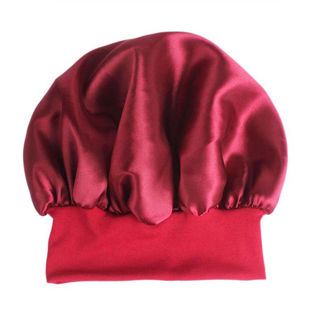 Sleeping Bonnet Hair Wrap Silk Satin Cap Women Elastic Night Soft Hat Headwear